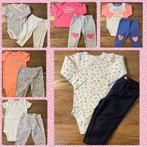 CARTERS 9 MONTHS BUNDLE OF 6 OUTFITS‎